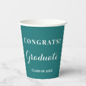 Graduate Class of Celebration Green & White Pappbecher (Vorderseite)