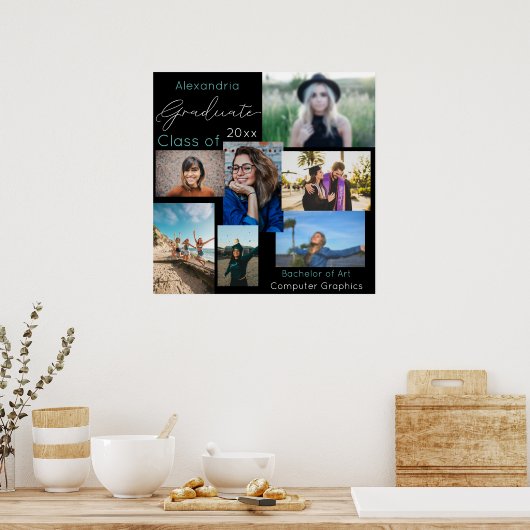 Graduate Class of Custom Foto Collage 2 Poster (Küche)