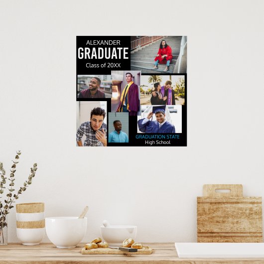 Graduate Class of Custom Foto Collage 5 Poster (Küche)