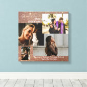 Graduate Class of Foto Collage Rose Gold Glitzer Leinwanddruck (Insitu (Holzboden))