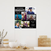 Graduate Class of Uni Foto Collage 4 - Schwarz Poster (Küche)