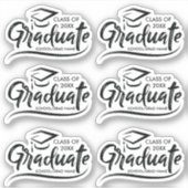 Graduate Class of Year 20XX Custom Abschluss Aufkleber (Vorderseite)