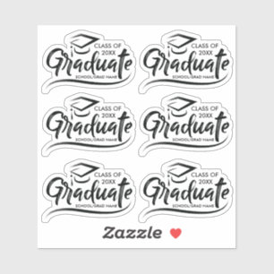 Graduate Class of Year 20XX Custom Abschluss Aufkleber