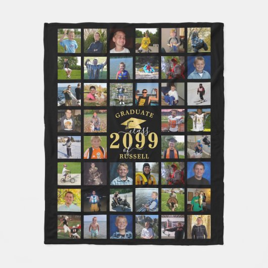 Graduate Class Year 44 Foto Memory Keepake Fleecedecke (Vorderseite)