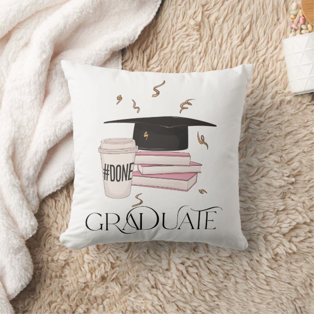 Graduate Coffee Books Graduation Cap Kissen (Decke)