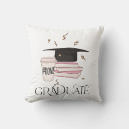 Graduate Coffee Books Graduation Cap Kissen