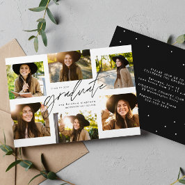 Graduate Collage 6 Foto moderner Abschluss Einladung
