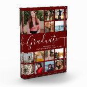 Graduate Collage Abschluss Dunkle rote Foto-Block Fotoblock (Links)