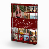 Graduate Collage Abschluss Dunkle rote Foto-Block Fotoblock (Rechts)
