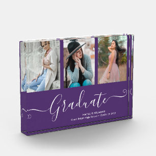 Graduate Collage Abschluss Lila Foto Block