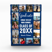 Graduate Collage Blue Abschluss Foto Block (Vorderseite)