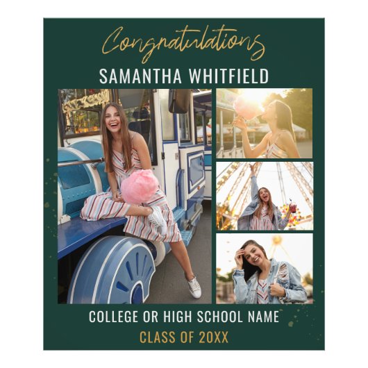 Graduate Collage Green Grad 2024 Fotodruck (Vorne)