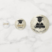 Graduate - Confetti - Gold und Weiß-Glitzer Konfetti (Vorderseiten)