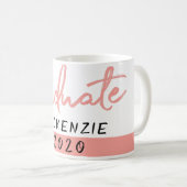 Graduate Coral Script | Handschrift mit Jahr Kaffeetasse (VorderseiteRechts)