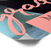 Graduate Coral Script | Trendy Grad Foto Keepake Poster (Ecke)