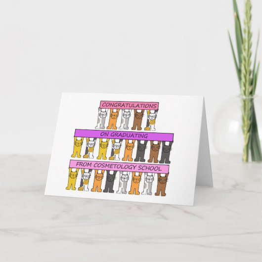 Graduate Cosmetology School Gratulation Karte (Vorderseite)