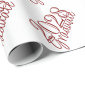 Graduate Crimson Script | Modernes klassisches Rot Geschenkpapier (Rolleneckpunkt)