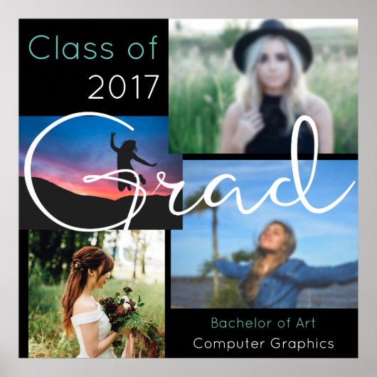 Graduate Custom Foto Collage Poster (Vorne)