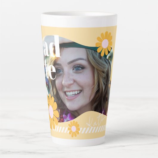 Graduate Daisy Foto Beige Milchtasse (Vorderseite)