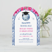 Graduate Dancing Queen Disco Graduation Party Einladung (Stehend Vorderseite)