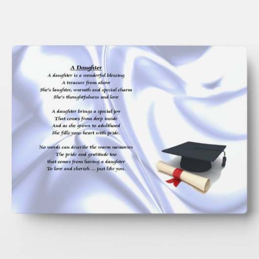 Graduate - Daughter Poem Plaque Fotoplatte (Vorderseite)