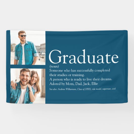 Graduate Definition 2 Foto Modernes Blau Banner (Horizontal)