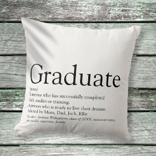 Graduate Definition Black and White Modern Fun Kissen