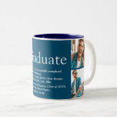 Graduate Definition Foto Collage Fun Blue Zweifarbige Tasse (VorderseiteRechts)