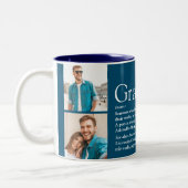 Graduate Definition Foto Collage Fun Blue Zweifarbige Tasse (Links)