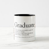 Graduate Definition Foto Collage Moderne Zweifarbige Tasse (Mittel)