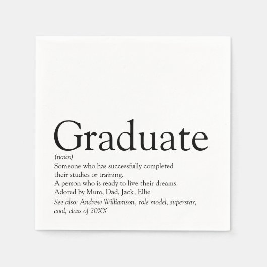 Graduate Definition Fun Modern Serviette (Vorderseite)