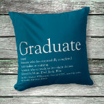 Graduate Definition Moderne Blaue Typografie Kissen<br><div class="desc">Personalisieren Sie für Ihren Absolventen,  um ein einzigartiges Geschenk zu schaffen. Ein perfekter Weg,  ihnen zu zeigen,  wie phantastisch sie jeden Tag sind. Entwickelt von Thisisnotme©</div>