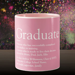 Graduate Definition Moderner Spaß Girly Pink Zweifarbige Tasse