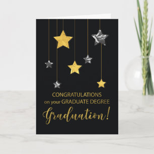 Graduate Degree Abschluss Glückwunsch Gold Karte