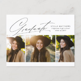 Graduate drei Foto einfache moderne Abschluss Postkarte