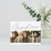Graduate drei Foto einfache moderne Abschluss Postkarte (Stehend Vorderseite)