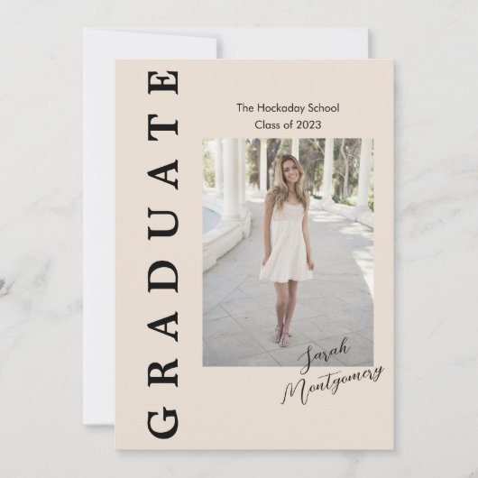 Graduate Edge Announction Card 5 Fotos Einladung (Vorderseite)