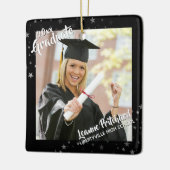 Graduate Editable Black & Stars Zwei-Foto Keramikornament (Links)