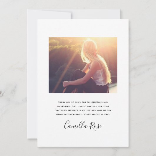 Graduate Elegance Flat Danke Karte (Rückseite)