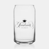 Graduate Elegant Black Script Typografy Dosenglas (Rückseite)