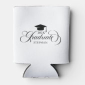 Graduate Elegant Black Script Typografy Dosenkühler (Vorderseite)
