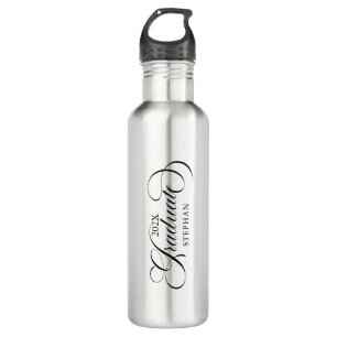 Graduate Elegant Black Script Typografy Edelstahlflasche