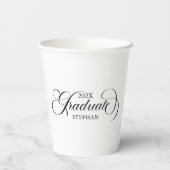 Graduate Elegant Black Script Typografy Pappbecher (Rückseite)