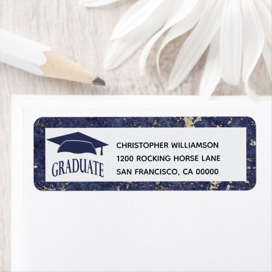 Graduate Elegant Blue White Marble (Insitu)