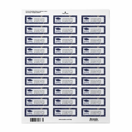 Graduate Elegant Blue White Marble (Vorne)