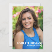 Graduate Elegant Calligraphy Script Pink Foto Einladung (Vorderseite)