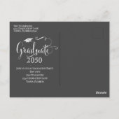 Graduate Elegant Calligraphy Typografy Foto Postkarte (Rückseite)