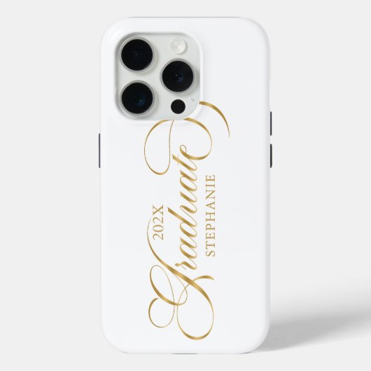 Graduate Elegant Gold Script Typografie Case-Mate iPhone Hülle (Rückseite)
