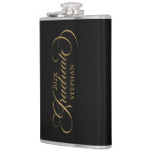 Graduate Elegant Gold Script Typografie Flachmann (Links)