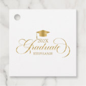 Graduate Elegant Gold Script Typografie Geschenkanhänger (Vorderseite)